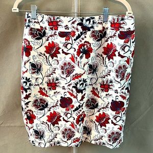 Ann Taylor, Classic Pencil Skirt, Red, Navy Women's 6